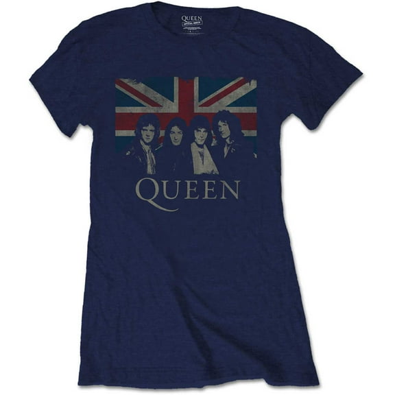 Queen Ladies T-Shirt: Vintage Union Jack (XX-Large)