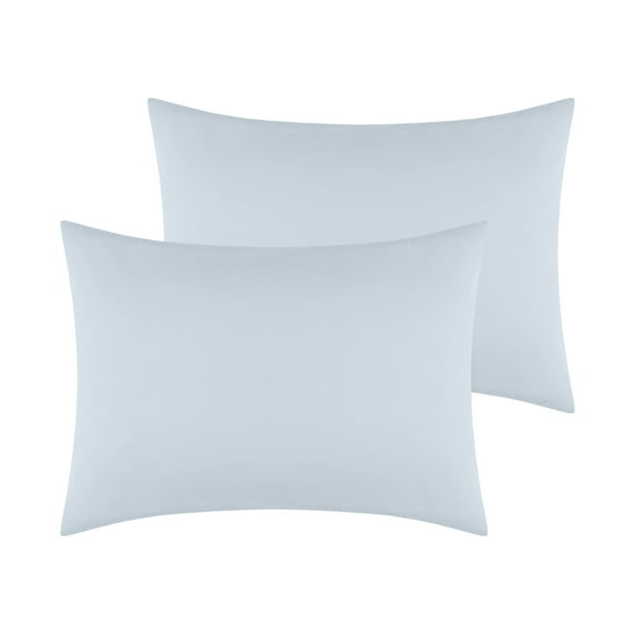 REGALWOVEN Cotton Pillowcases Queen Size Pillow Covers Set of 2 with Envelope Closure, Queen Light Blue