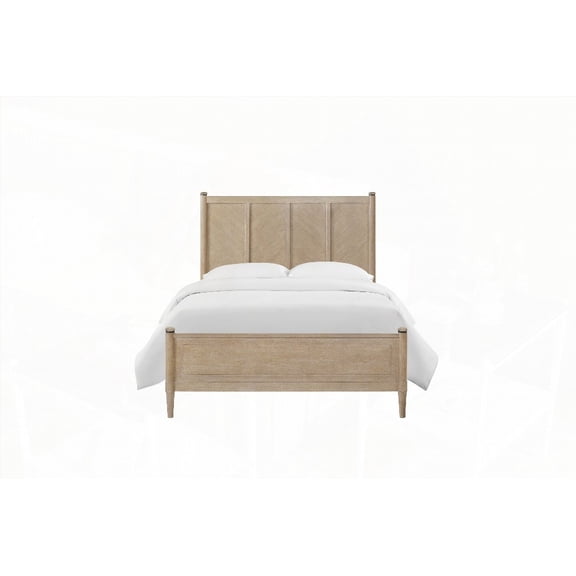 Queen Lo-Post Bed in Sand Finish - Transitional Casual Bedroom Center