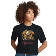 Queen Logo - Juniors Cropped Cotton Blend T-Shirt