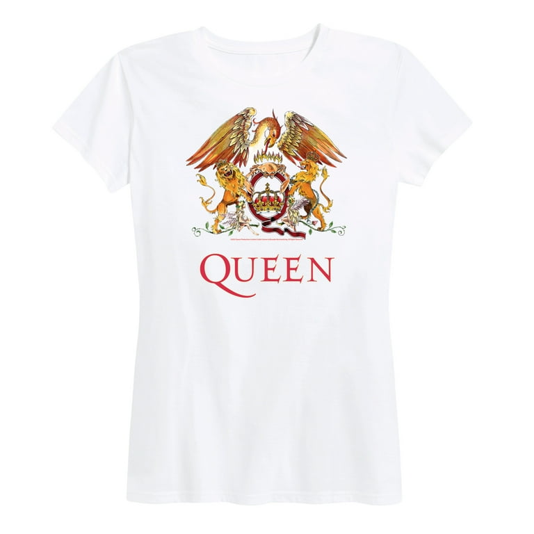Queen Logo Women s Short Sleeve Graphic T Shirt Size 1XL White