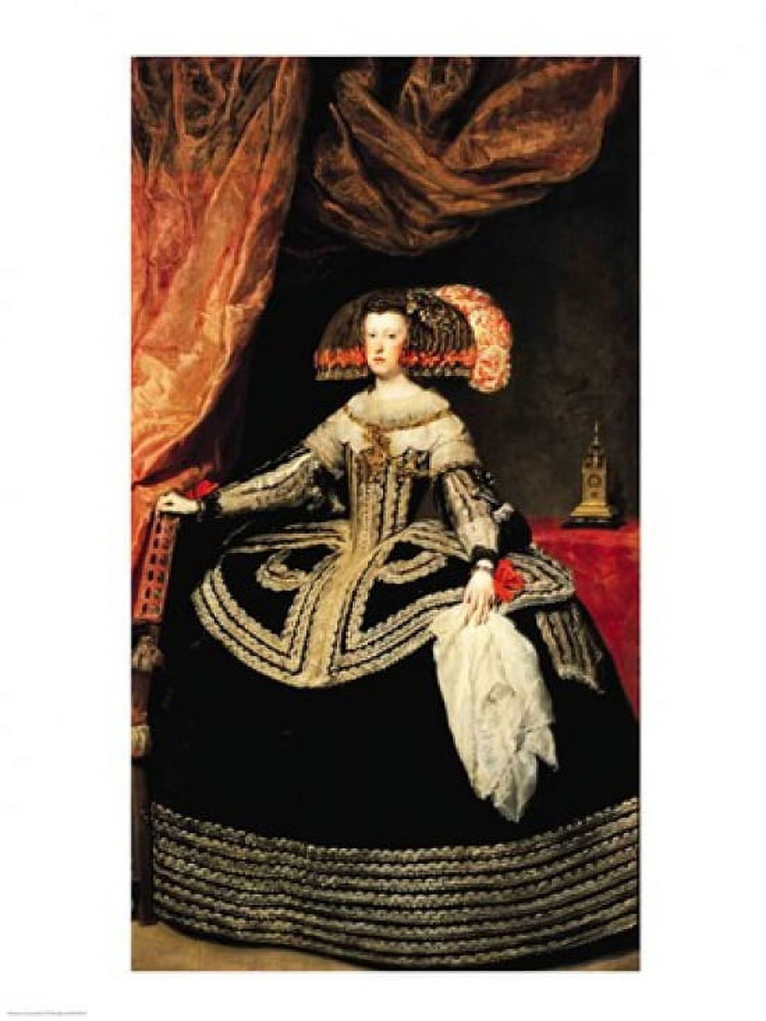 Queen Maria Anna of Austria 1652 Canvas Art - Diego Velazquez (18 x 24)