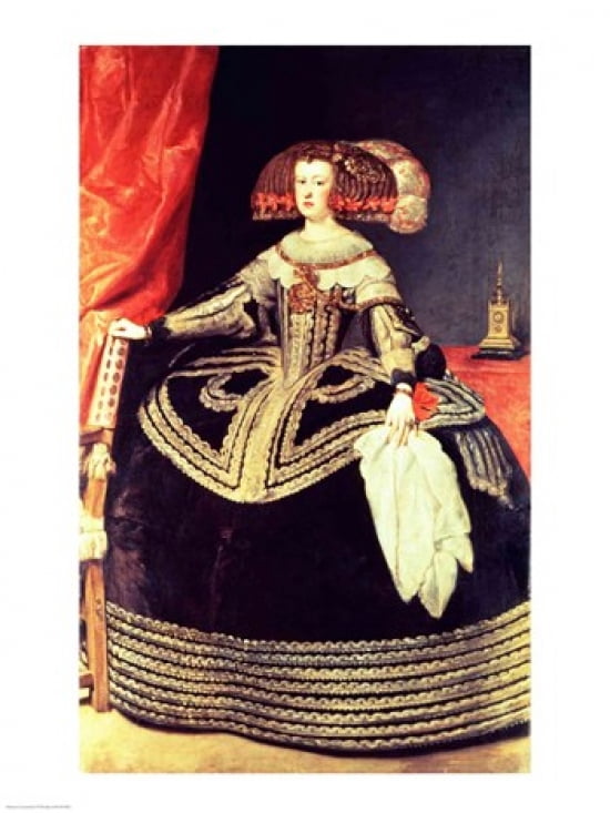 Queen Mariana of Austria Canvas Art - Diego Velazquez (18 x 24)