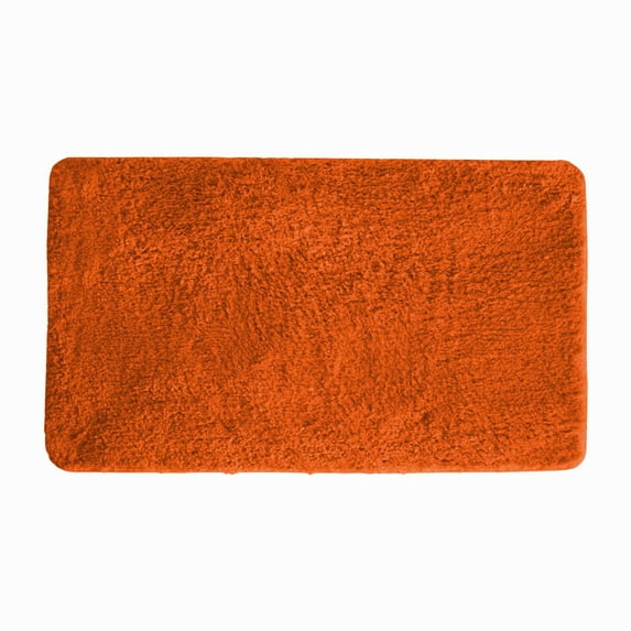 Queen Mary Bath Rug Luxury Soft Plush Thick Fluffy Microfiber Bathoom Mat, Non-Slip Rubber Back, Floor Mat Water Absorbent 18x30 - Orange