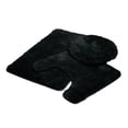 thumbnail image 1 of Queen Mary Bath Rugs 3 Piece Bathroom Rug Set, Luxury Soft Plush Bath Mat, Countour Rug, Toilet Seat Lid Cover, Non-Slip, Floor Mats Water Absorbent - Black, 1 of 3