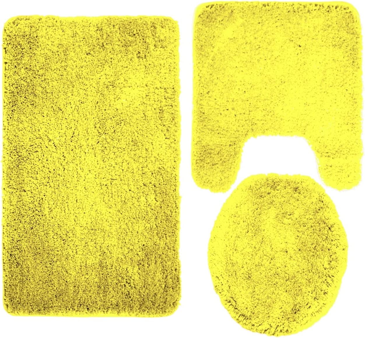 Queen Mary Luxury 3 Piece Bathroom Rug Set, Microfiber Bath Mat ...