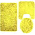 thumbnail image 1 of Queen Mary Bath Rugs 3 Piece Bathroom Rug Set, Luxury Soft Plush Bath Mat, Countour Rug, Toilet Seat Lid Cover, Non-Slip, Floor Mats Water Absorbent - Yellow, 1 of 2