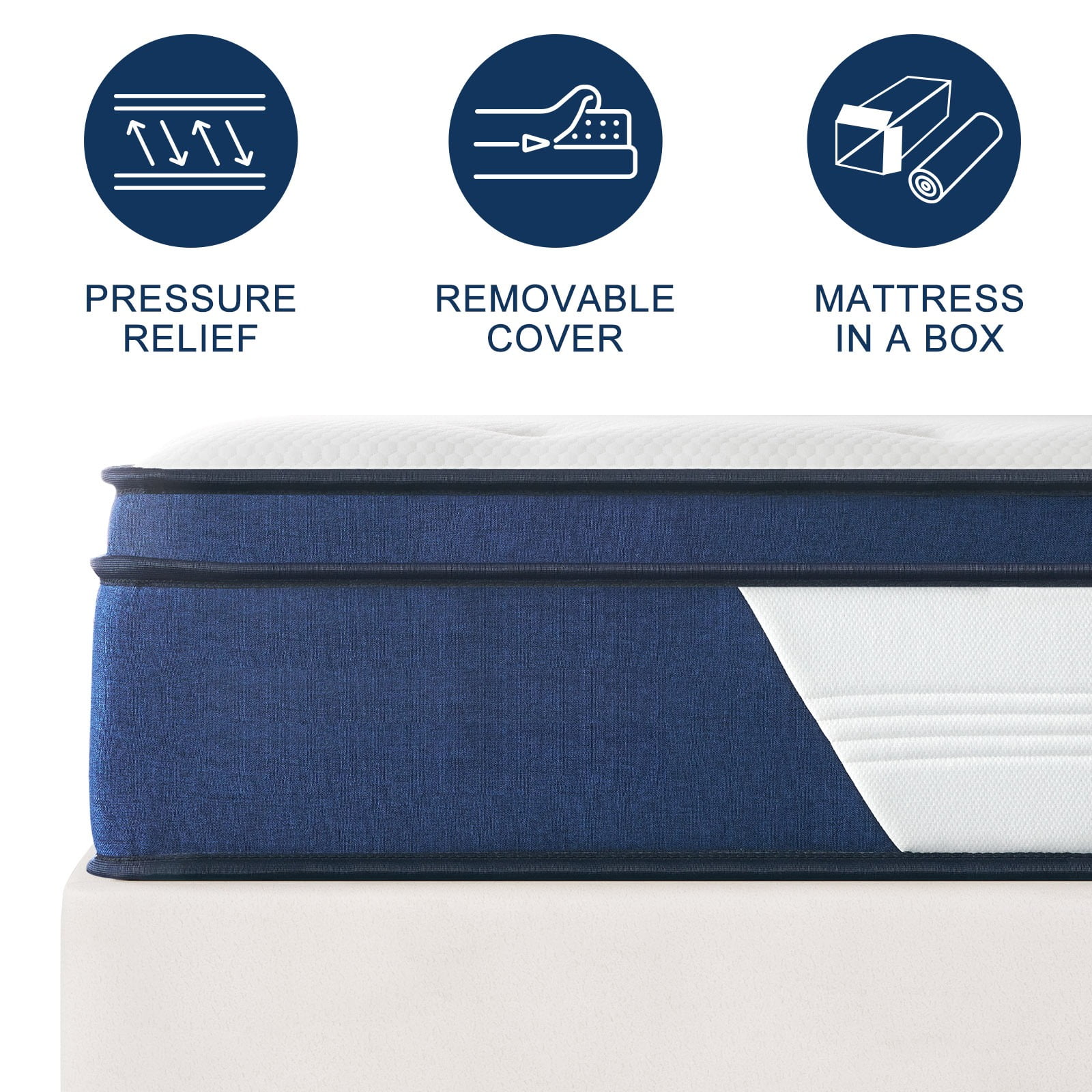 12 Inch Hybrid Queen Mattress - Gel Memory Foam & Pocket Springs, Medium Firm, 100-Night Trial