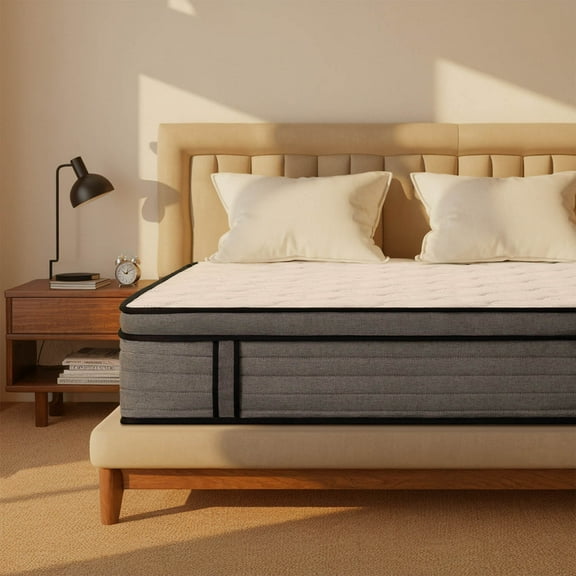 Queen Mattress 10 Inch Gel Memory Foam Hybrid Mattress, Medium Firmness Pocket Coils, for Motion Isolation and Pain Pressure Relief, CertiPUR-US