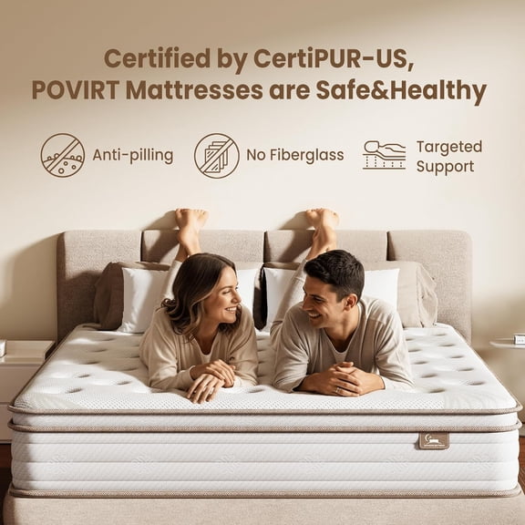 Queen Mattress 10 Inch Hybrid Mattress in a Box, Queen Size Bed Mattresses Medium Firm with Zoned Support, Memory Foam and Pocket Springs Mattress, Motion Isolation&Pressure Relief, CertiPUR-US