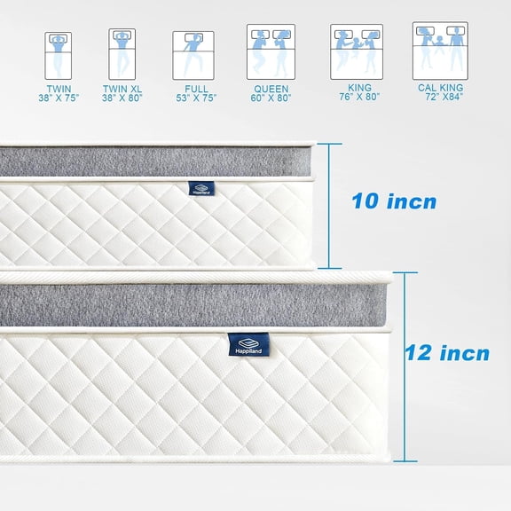 Queen Mattress, 10 Inch Hybrid Memory Foam Queen Size Mattress in a Box