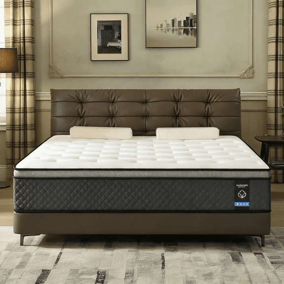 Queen Mattress, 10 Inch Hybrid Queen Size Mattress in a Box - Cooler Sleep with Pressure Relief & Support, Individual Pocket Springs, Memory Foam, Gray