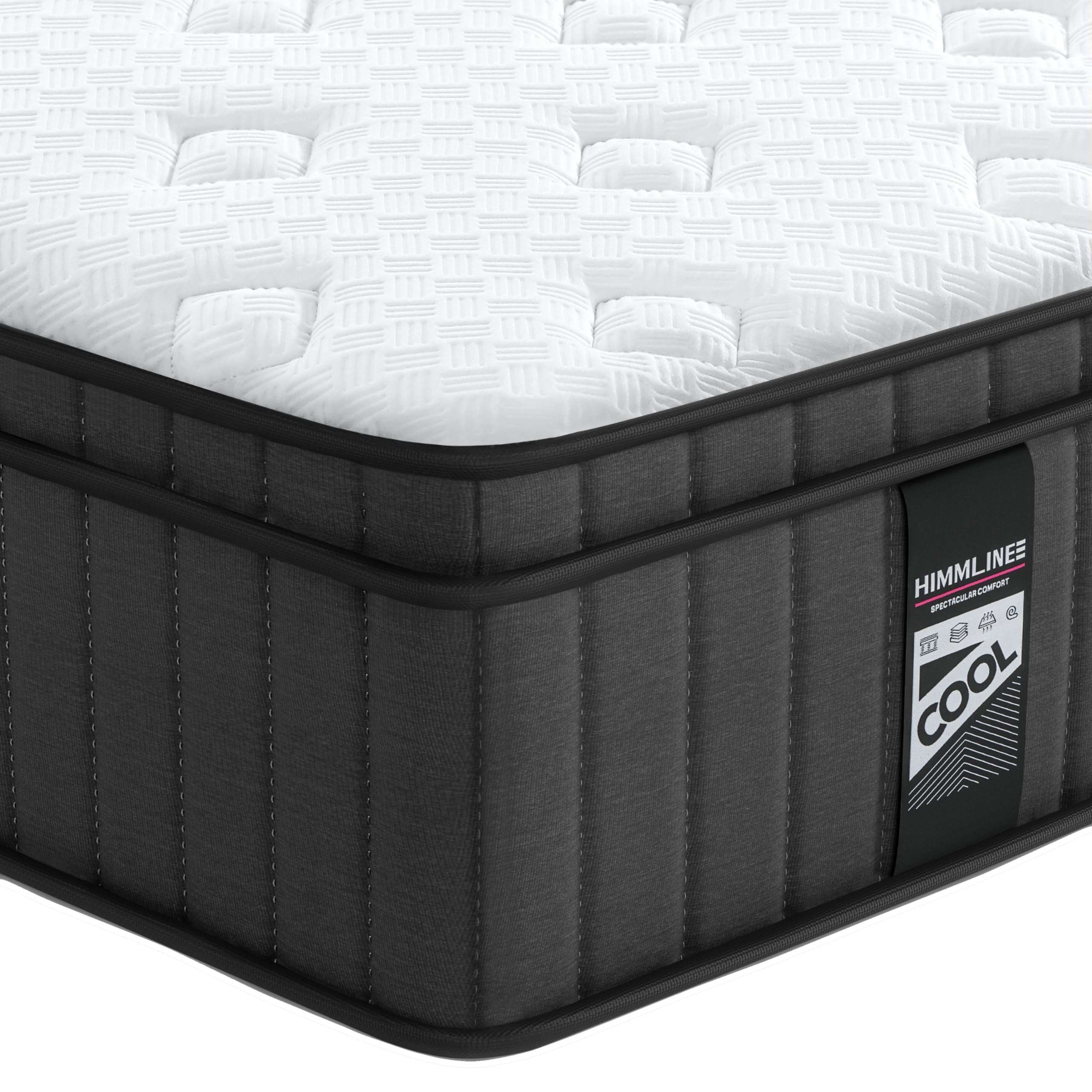 Queen Mattress, 10" Memory Foam Mattress in a Box, Pocket Spring Queen Bed with Cooler Sleep and Pressure Relief, 60"*80"