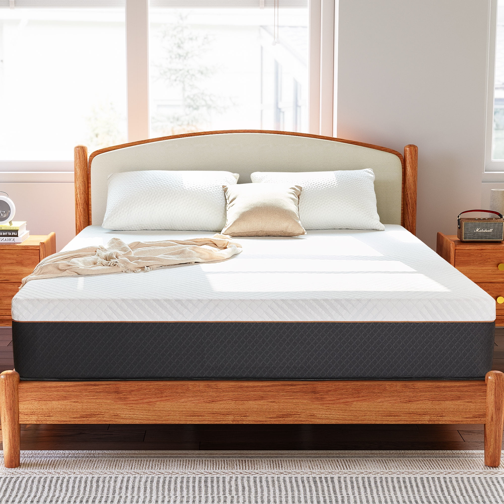 Queen Mattress, 10 inch Hybrid Mattress，Medium Firm Innerspring