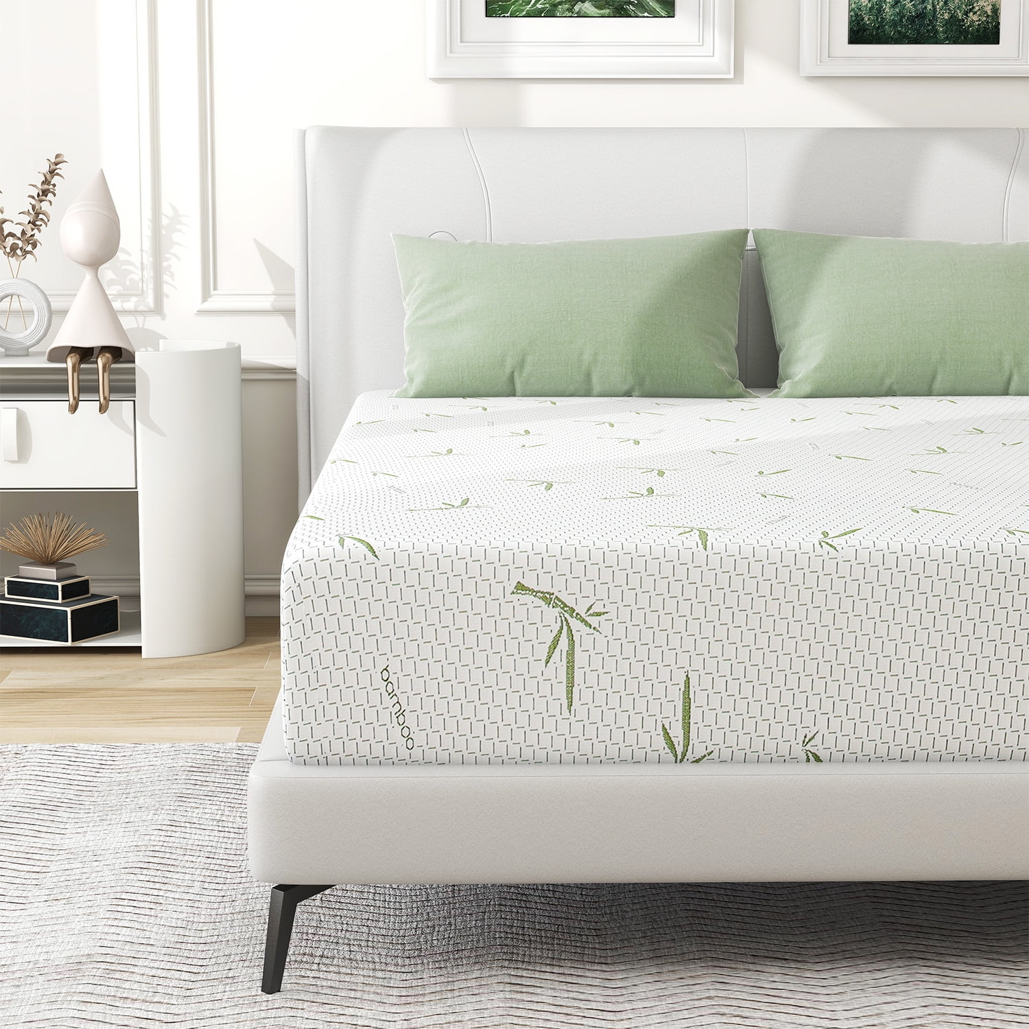 Queen Mattress, 10 inch IULULU Memory Foam Mattress in a Box with Green