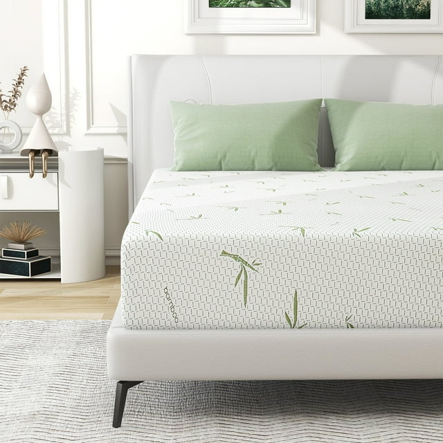 Queen Mattress, 10 inch IULULU Memory Foam Mattress in a Box with Green