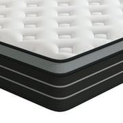 Queen Mattress, 12 Inch Hybrid Innerspring Mattress for Pressure Relief, Motion Isolation, Medium Firm, CertiPUR-US Certified