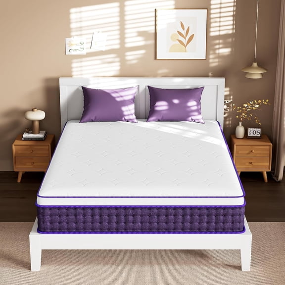Queen Mattress 12 Inch Hybrid Mattress in a Box, Cooling Memory Foam for Back Pain, Medium Firm Queen Size Mattresses, Cloud-Like Pressure Relief, Fiberglass-Free, CertiPUR-US, 365-Night Trial