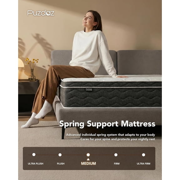 Queen Mattress 12 Inch Hybrid Mattress Queen Size - Memory Foam & Individually Pocket Coils Springs, Pressure Relief, Motion Isolation, Edge Support, CertiPUR-US Certified, Medium Firm
