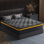 NISIEN QUEEN Size Mattress (Upgraded), 12 Inch Luxury Hybrid QUEEN Mattress in a Box, Cooling Gel Memory Foam & Pocket Springs, Medium Firm, Back Pain Relief, E