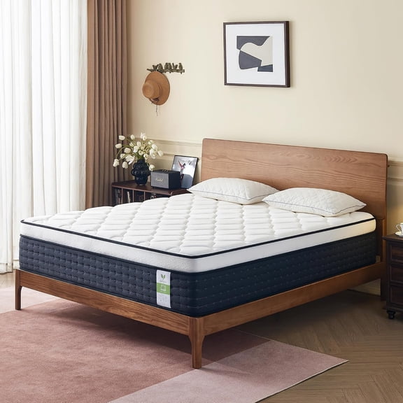 Queen Mattress 12 Inch, Medium Hybrid Queen Size Mattress in a Box, Memory Foam and Pocket Springs for Pressure Relief, Breathable Comfort, Motion Isolation, CertiPUR-US Certified