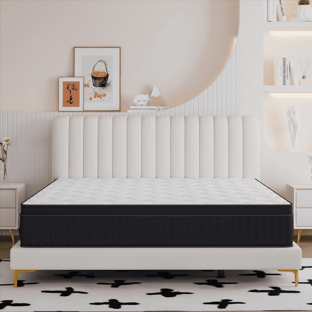 Queen Mattress, 12 Inch Queen Memory Foam Hybrid Mattress in a Box for Refresh Sleep & Pressure Relief, CertiPUR-US Certified Medium Firm Queen Size Mattresses