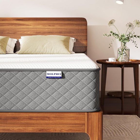 Queen Mattress,12 Inch Queen Size Medium Firm Hybrid Mattress in a Box, 7-Zone Memory Foam & Pocket Spring Mattress for Pressure Relief and Full Body Support