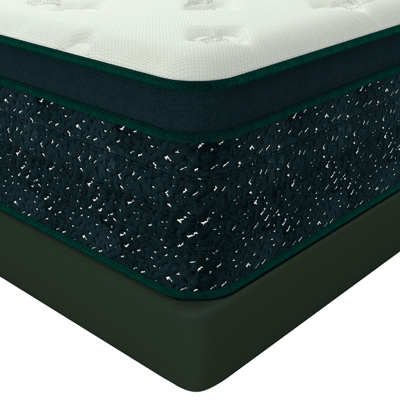 Queen Mattress 12inch,Mattress Queen Size,Green Cooling Gel Memory & Spring Hybrid Medium Comfort Motion Isolation, Pressure Relief,Mattress in a Box,CertiPUR-US