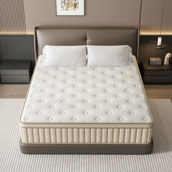 Queen Mattress, 14 Inch Hybrid Gel Memory Foam Mattress with Individually Wrapped Pocket Coils, Pressure Relief, Mattress in a Box