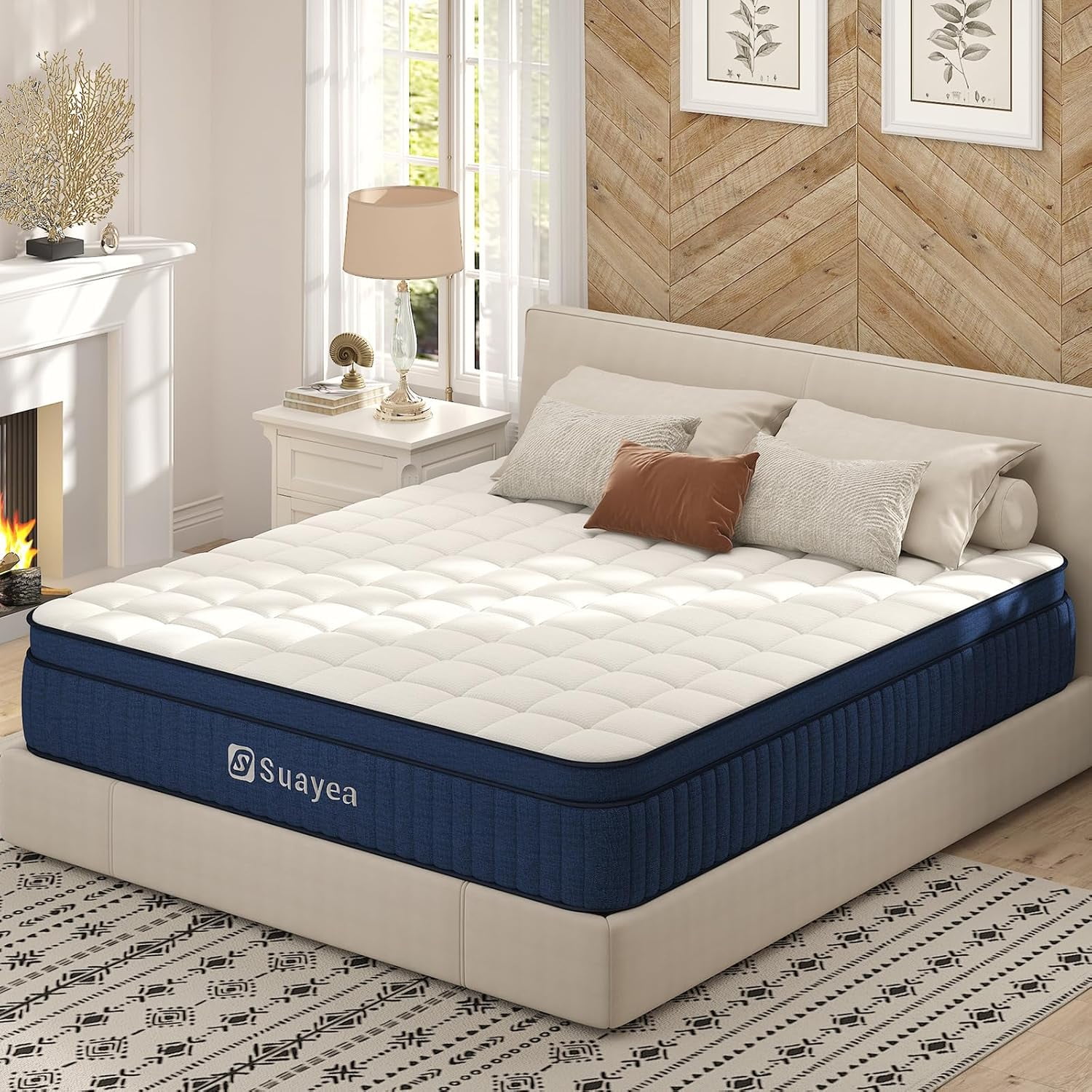 Queen Mattress, 14 Inch Queen Size Mattress in a Box, Hybrid Mattress