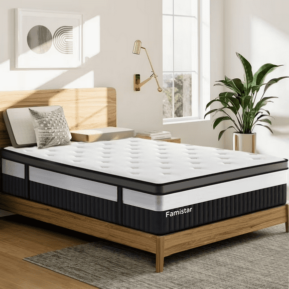 Queen Mattress 14" Medium Soft Memory Foam MattressMattress Hybrid Pocket Spring Bed in a Box