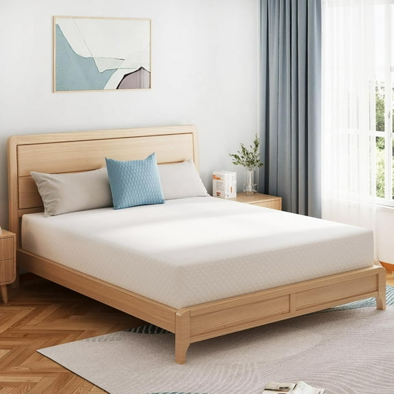 Queen Mattress 8 Inch Green Tea Memory Foam Mattress for Cool Sleep & Pressure Relief, CertiPUR-US Certified Medium Mattresses in a Box, 60"×80"×8"