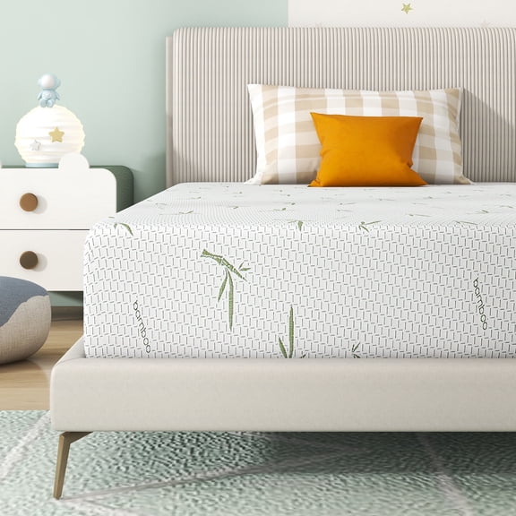 Queen Mattress, 8 inch Green Tea Gel Memory Foam Mattress in a box, Medium Firmness Mattresses with Bamboo Knit cover, Made in USA