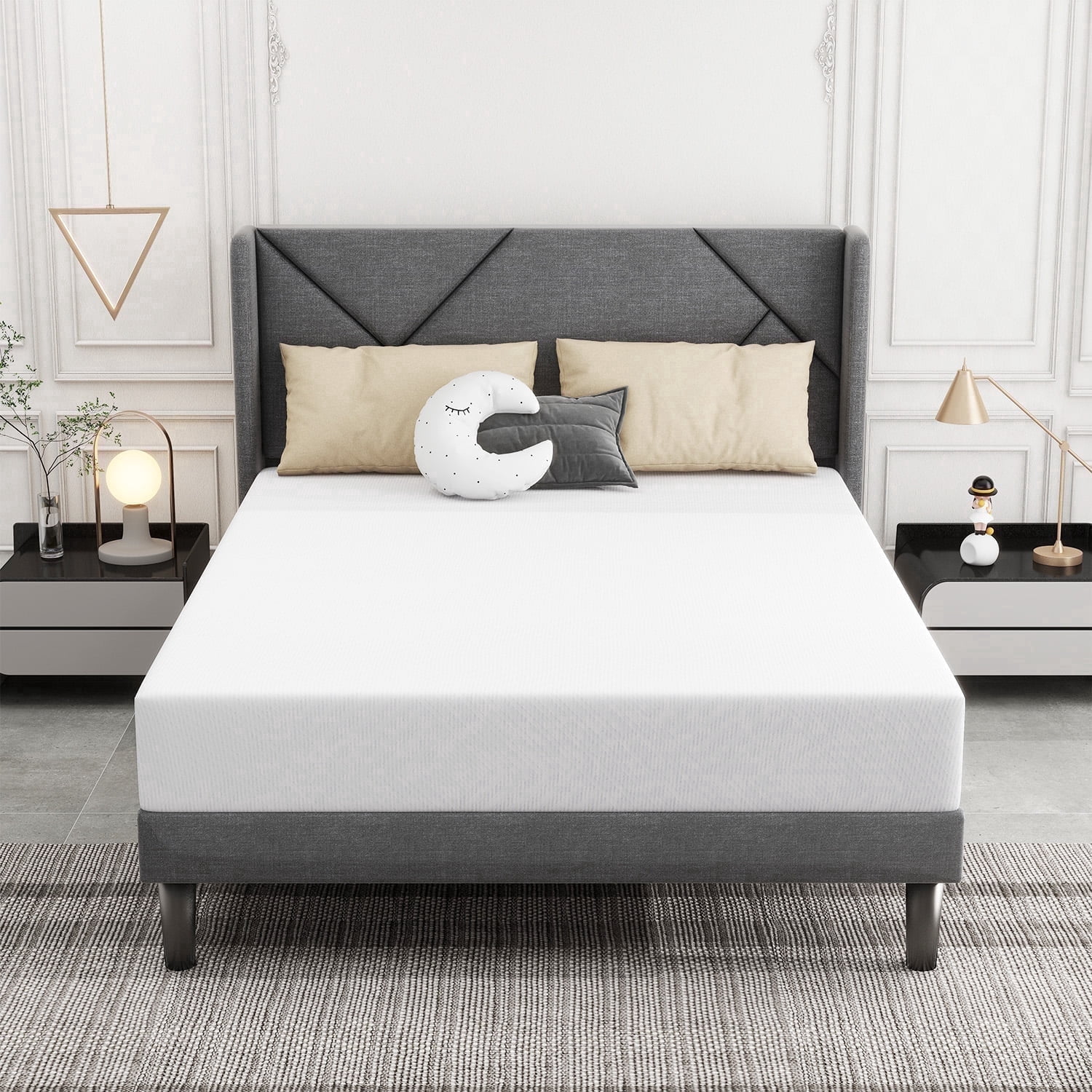 Queen Mattress, 8 inch Memory Foam Mattress, Medium Feeling Mattresses in a Box, White