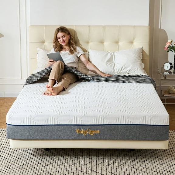 Queen Mattress 10 Inch, BabyQueen Cooling Gel Memory Foam Mattress, Queen Size Bed in a Box, Motion Isolation for Adults, CertiPUR-US Certified