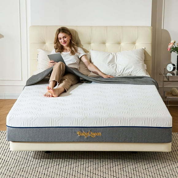 Queen Mattress 10 Inch, BabyQueen Cooling Gel Memory Foam Mattress, Queen Size Bed in a Box, Motion Isolation for Adults, CertiPUR-US Certified