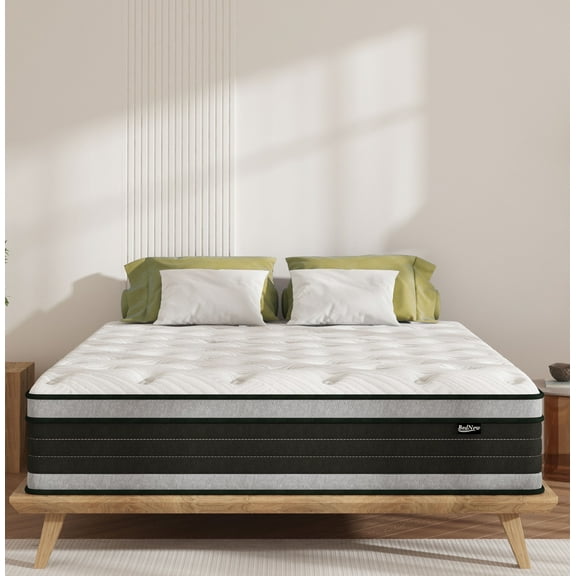 Queen Mattress, BedNew 12" Medium Firm Pillow Top Hybrid Memory Foam Mattress in a Box, Queen Size