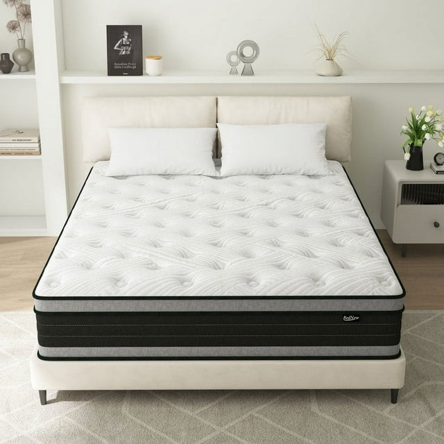 BedNew 14'' Queen Mattress, Medium Firm Hybrid Pillow Top with Pocket