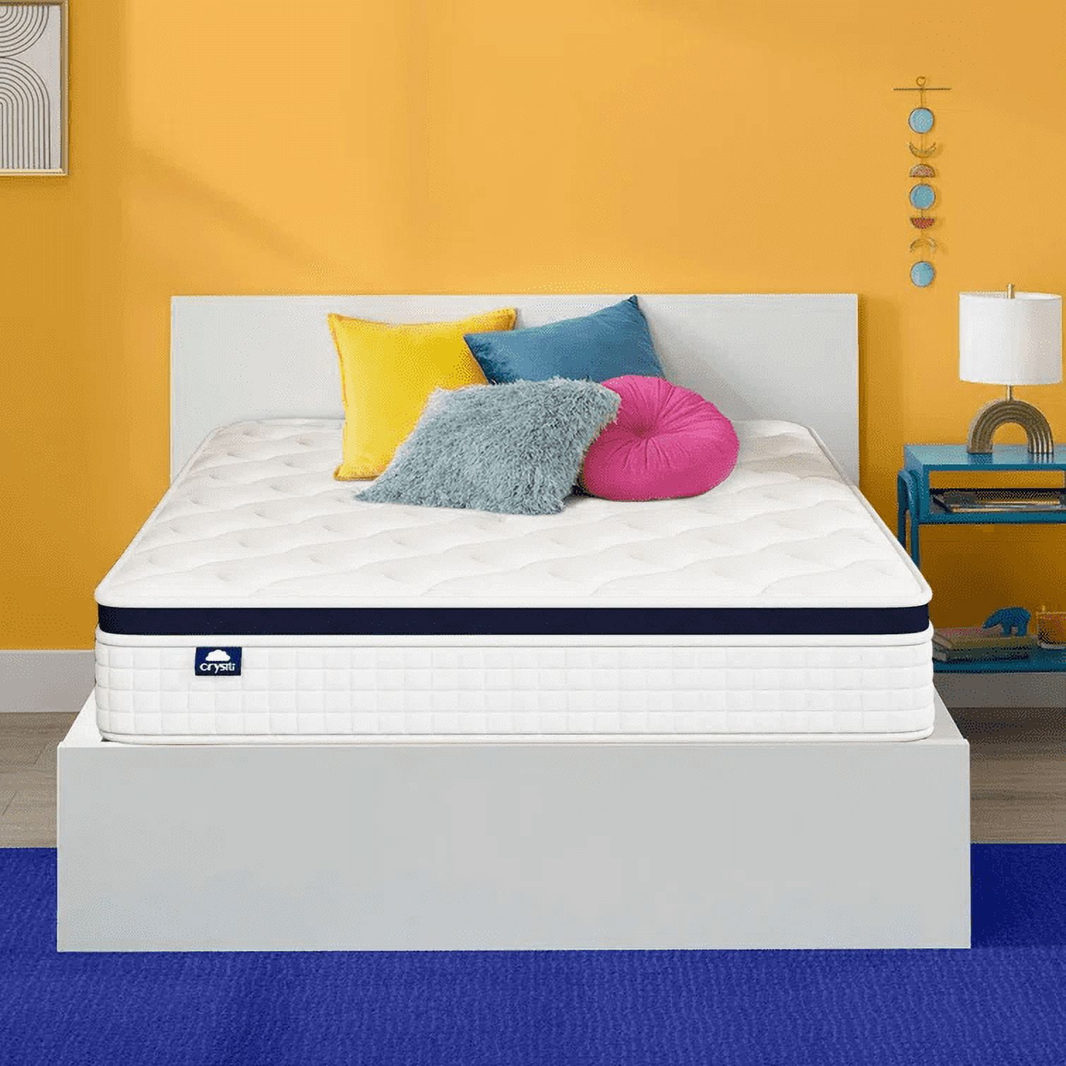 Crystli Queen 10Inch Gel Memory Foam Hybrid Mattress, Zero Gravity, Pocketed Innersprings