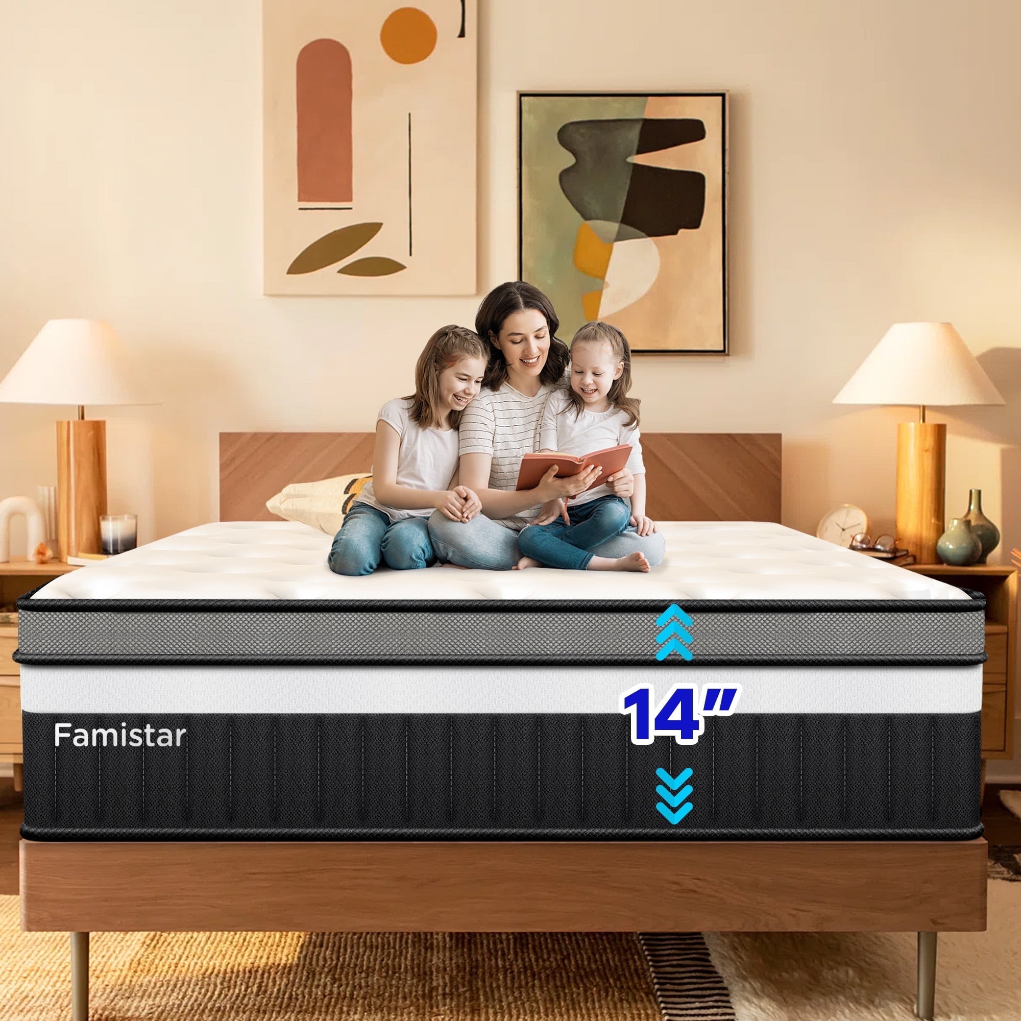Mattress america frost 13 inch hybrid pocket coil pillow top mattress gel infused memory foam hotsell