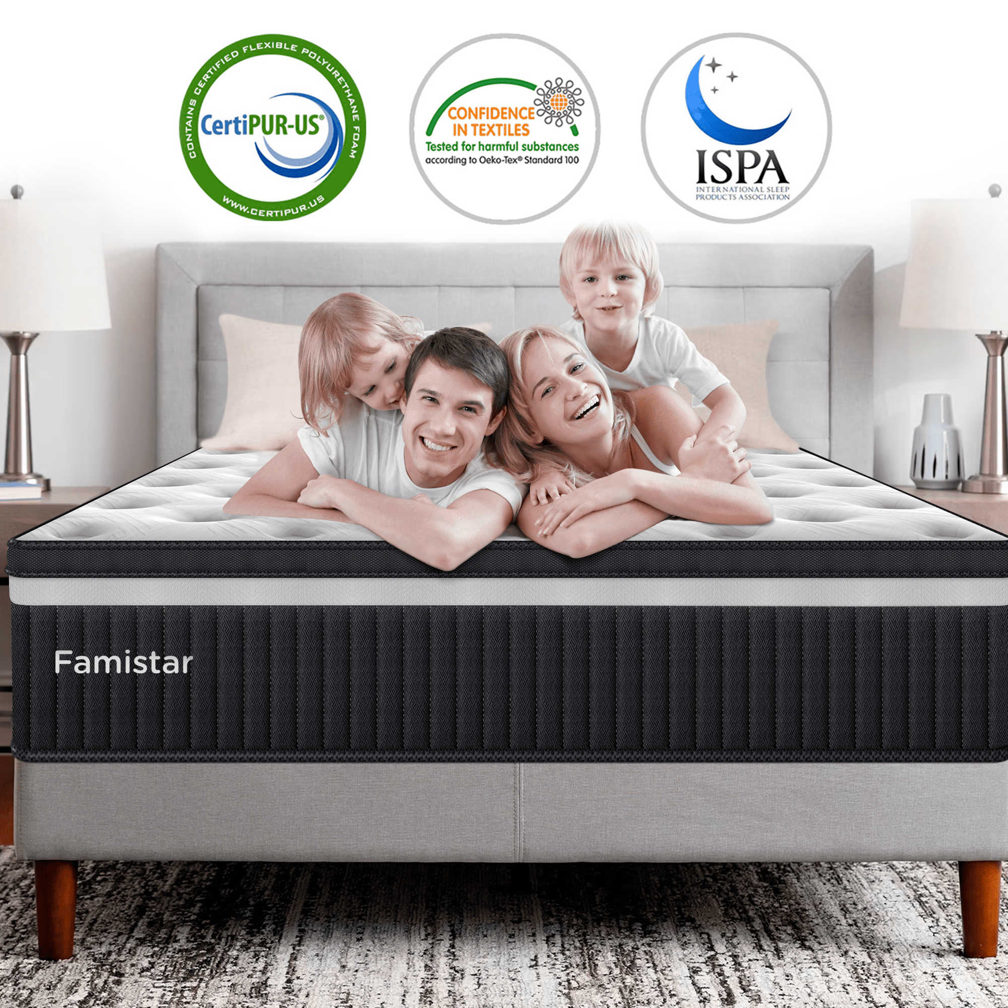 Queen Mattress, Famistar 14 Inch Memory Foam Mattress Queen Size, Innerspring Hybrid Queen Bed Mattress in a Box Medium Firm with Motion Isolation & Strong Support & Pressure Relief, CertiPUR-US