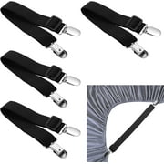 Adjustable Bed Sheet Holder Straps Set of 4, Gusoul Triangle Non-Slip Elastic Mattress Corner Clips with Heavy Duty Grippers Clips