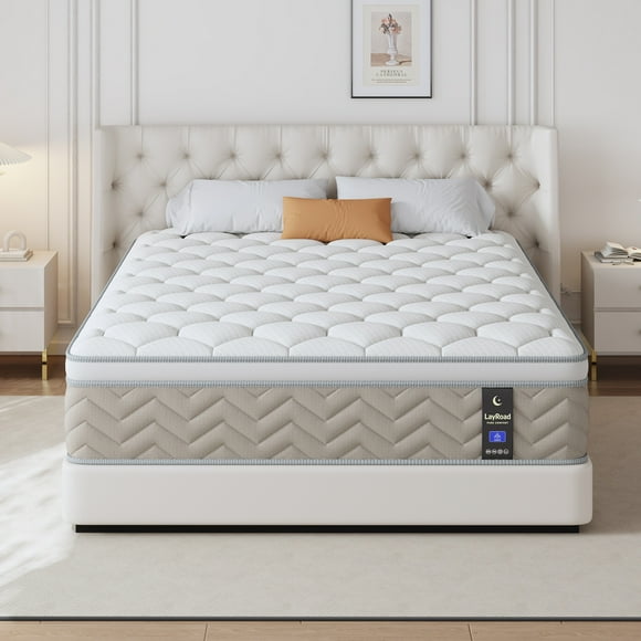 Queen Mattress, Holaki 12 Inch Queen Gel Memory Foam Hybrid Mattress in a Box, Upgrade Individually Pocket Springs, Medium Firm, Pressure Relief, Breathable Comfort and Durable, CertiPUR-US, Brown