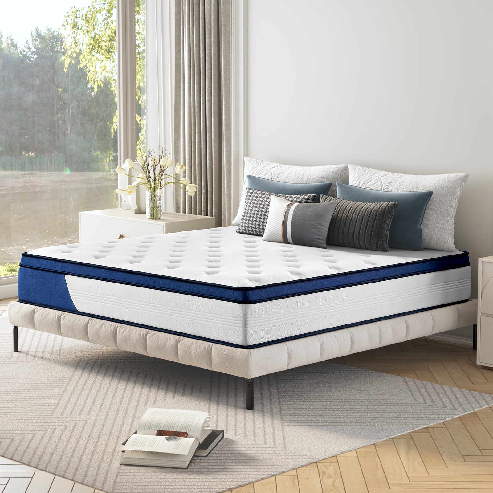 Queen Mattress 12" Soft Hybrid Innerspring Mattress in a Box