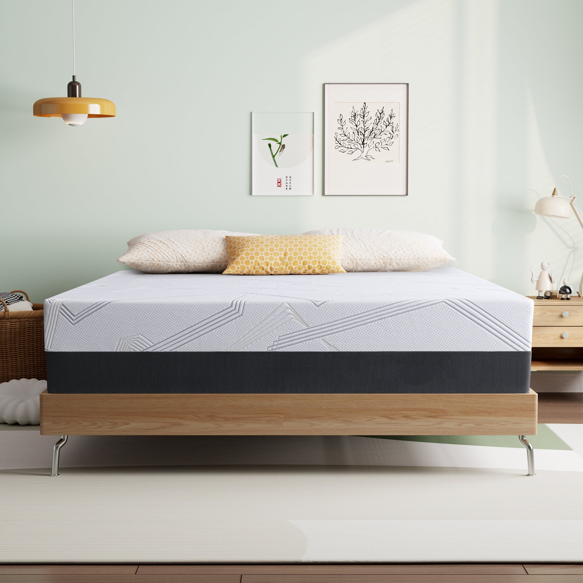 Essenza 12 Hybrid Latex And Innerspring Plush Mattress Queen Mattress,Lecuneey 12" Plush Hybrid Innerspring Mattress with