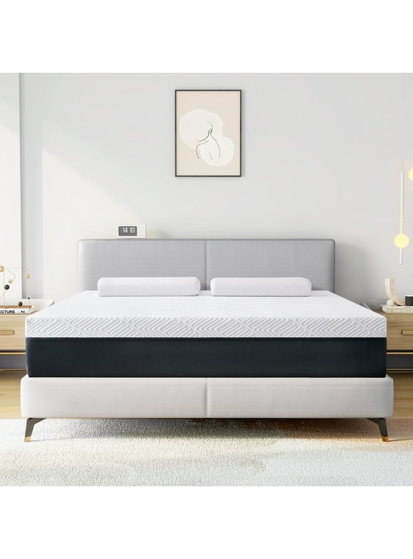 Queen Mattress,Madinog 10" Cooling Gel Memory Foam Mattress-in-a-Box with Breathable Cover