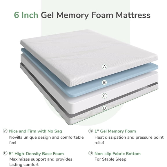 Queen Mattress, Memory Foam Mattress Queen Size 6 Inch, Cooling Queen Size Mattress in a Box for Back Pain Relief, Medium Firm Mattress with Edge Support & Motion Isolation, Ataraxia