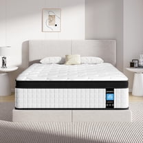 Queen Mattress, UHOMEPRO 12" Hybrid Gel Memory Foam Mattress in a Box, Individually Wrapped Pocket Coils, Cool Queen Size Mattress with Zoned Pressure Relief and Edge Support, Medium Firm, Black