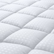 Queen Mattress Pad Quilted Fitted Mattress Protector Cooling Pillow Top Mattress Cover Breathable Fluffy Soft Mattress Topper with 8-21" Deep Pocket,White