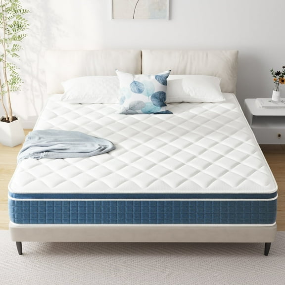 Queen Mattress, Potctz 10" Medium Hybrid Innerspring Mattress and Gel Memory Foam, Queen Size Mattress